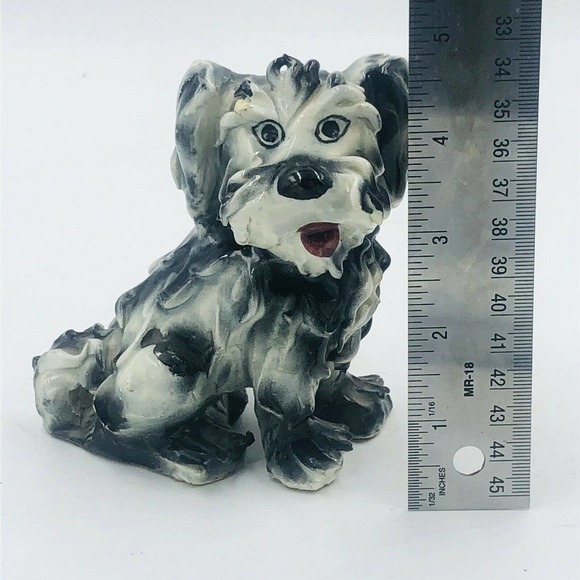 Vintage Spaghetti Dog Scruffy Terrier Pottery Hand Painted Italy 5" - Picture 9 of 9